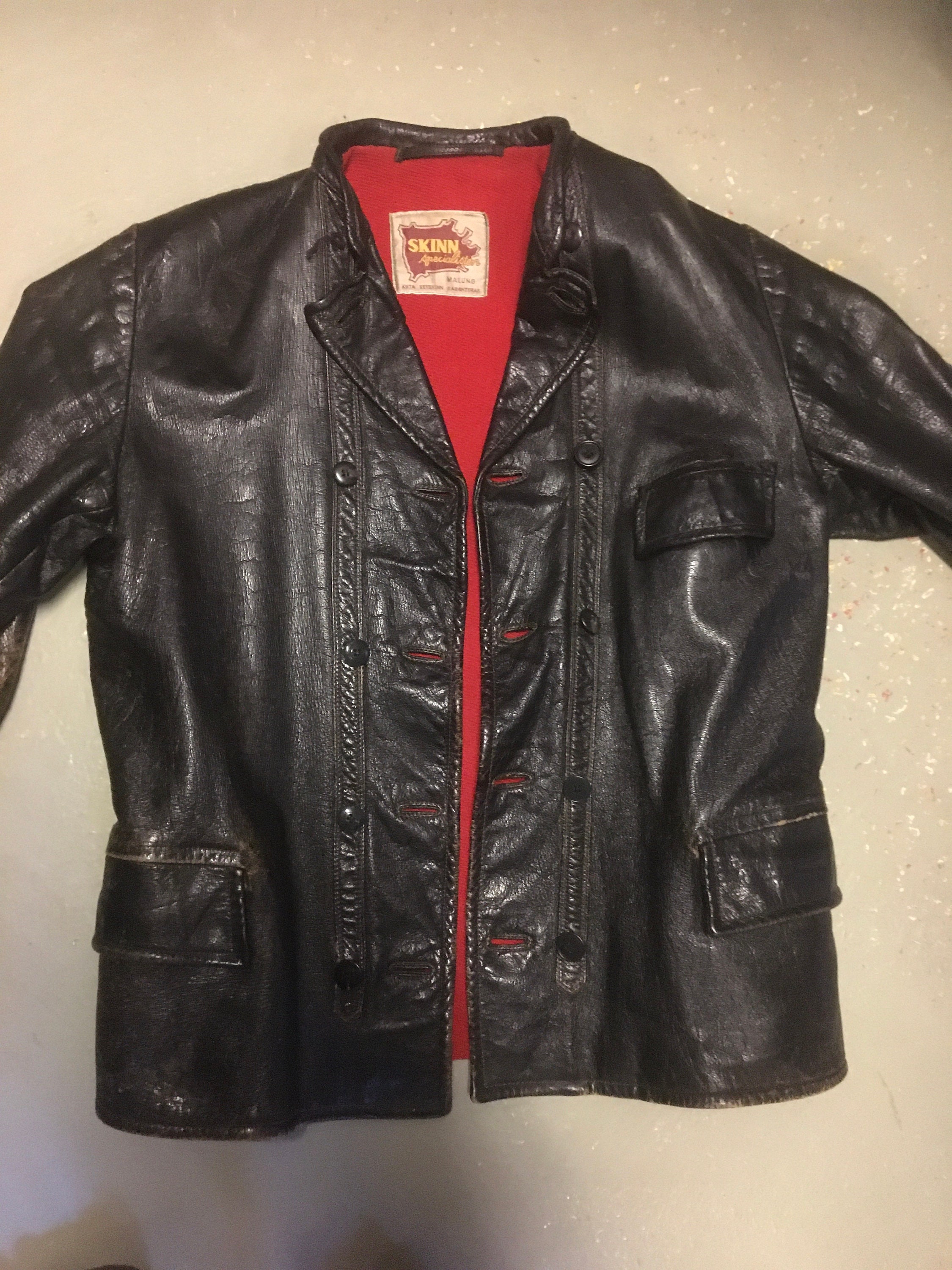 Vintage leather jacket from the 60s Etsy