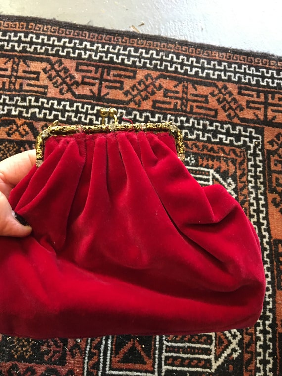 vintage, small handbag i velvet 40s