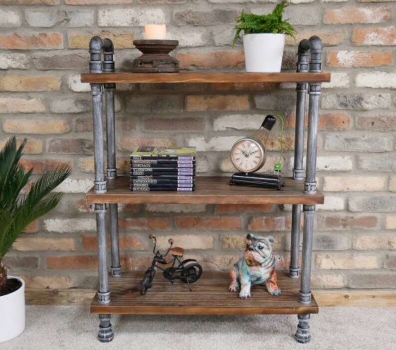 Freestanding pipe shelving unit industrial shelves Etsy