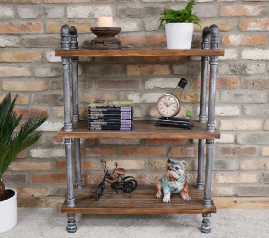 Freestanding pipe shelving unit industrial shelves Etsy