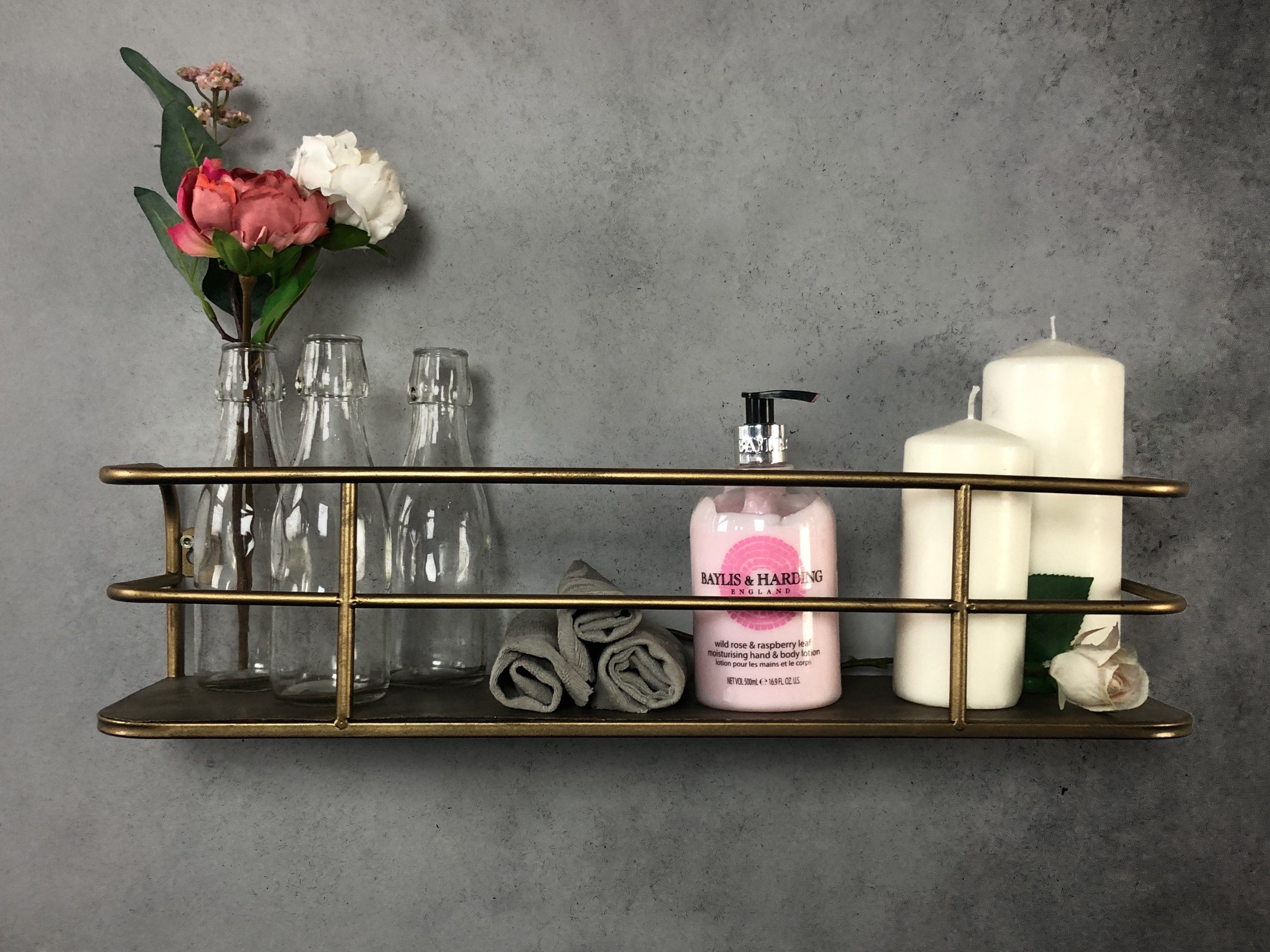 Gold bathroom shelf shelving bathroom accessories Etsy