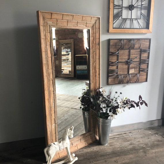 Large Floorstanding Wood Frame Mirror