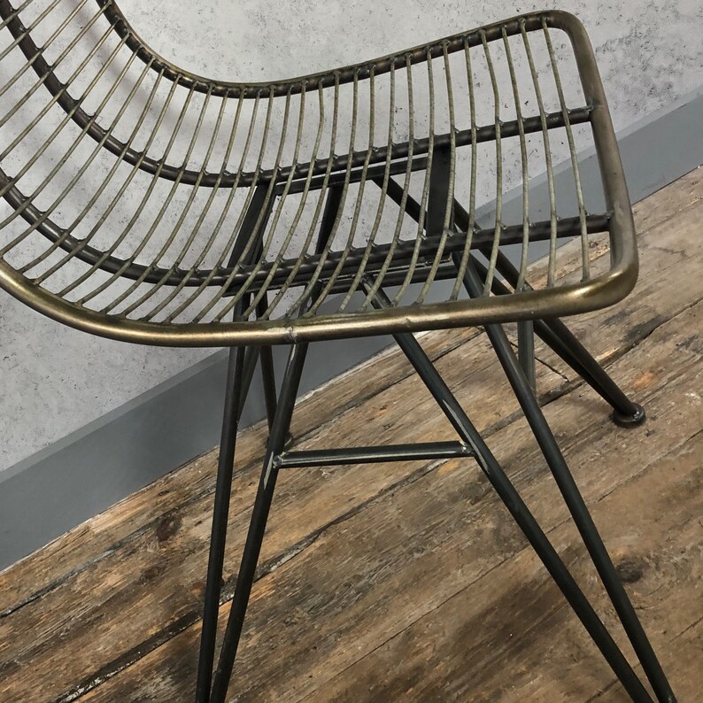 Industrial dining chairs wire frame dining chairs Pewter Etsy