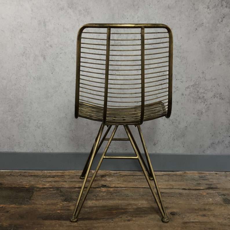 Industrial dining chairs wire frame dining chairs Pewter Etsy