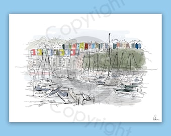 Colours of Hotwells - Bristol Illustration | Bristol Hand Drawing | Bristol Graduation Gift | Hotwells Print | Bristol Print