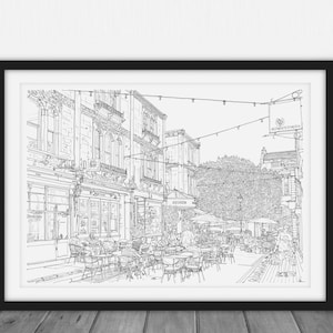 Clifton Village - Hand Drawing | Primrose Cafe | Clifton Arcade | Bristol Print | Clifton Drawing | Bristol University Graduation Gift