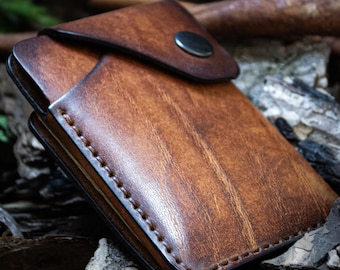 Slim leather wallet, Mens leather wallet, cardholder, card wallet , personalized wallet, gift for him minimalist wallet Christmas gift