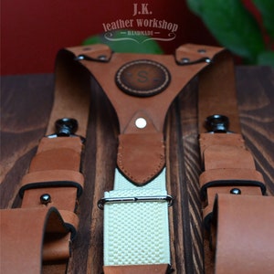 Leather suspenders men Personalized Suspenders Brown suspenders Brown leather suspenders Wedding suspenders wedding gift for him