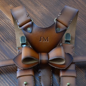 Personalized leather suspenders Mens leather suspenders with Monogram wedding suspenders mens braces grooms suspenders Groomsmen gifts