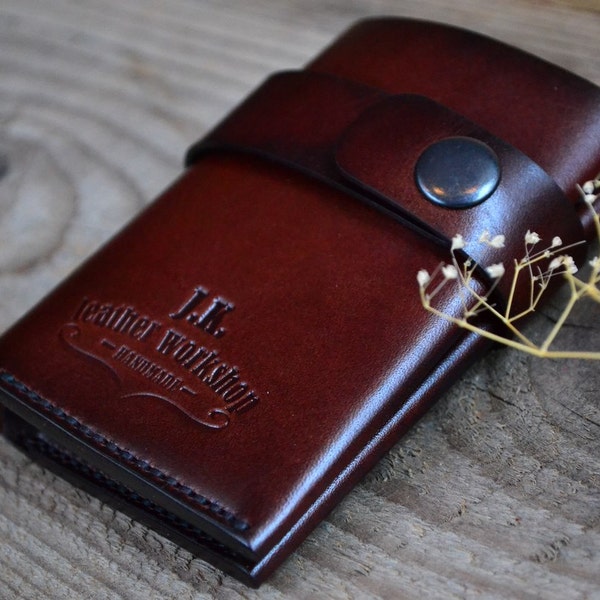 Carteras de cuero personalizadas para hombre Tarjetero de cuero Regalo para él Cartera de cuero para hombre Regalo para el Día del Padre para hombre Tarjetero de cuero