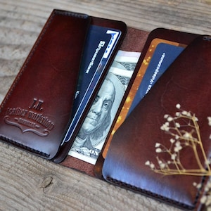 Cartera de cuero para hombre Cartera de cuero Cartera personalizada Cartera de tarjetas Cartera de cuero para mujer Cartera de cuero minimalista Cartera linda de cuero