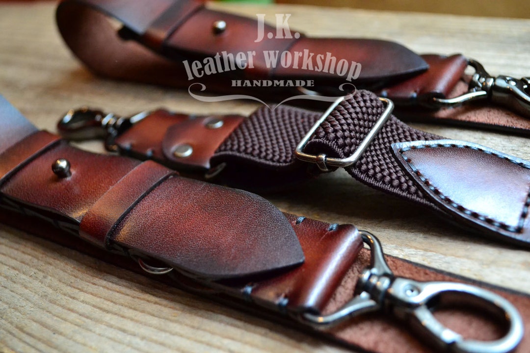 Personalized Leather Suspenders Mens Leather Suspenders With Monogram ...