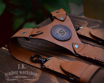 Leather suspenders Men's leather suspenders Wedding suspenders Gift for him Brown suspenders men Custom suspenders Leather Mens suspenders