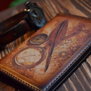 Cartera de pasaporte de cuero funda de cuero Titular del pasaporte Regalo personalizado para los hombres Regalo de San Valentín cubierta de pasaporte Regalo para los hombres San Valentín