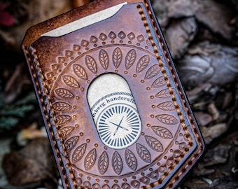 Cartera de cuero para tarjetas, tarjetero delgado, regalo para él, billetera de bolsillo, regalo de Navidad, cumpleaños, billetera minimalista, regalo personalizado para hombre.