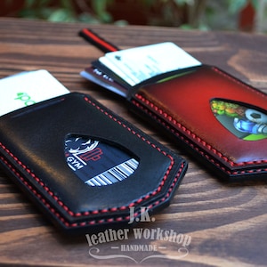 Tarjetero de cuero fino, billetera de cuero para tarjetas de crédito, tarjetero de cuero para tarjetas bancarias, regalo personalizado para él, funda de cuero para tarjetas, regalo de Navidad