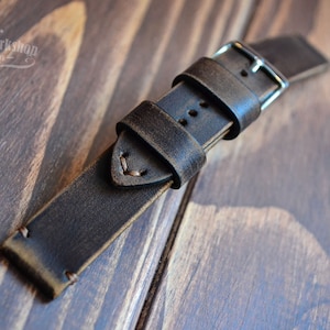 Mens Leather Watch Strap Brown Men&#39;s Watch Strap 24mm 22mm 20mm 18mm Watch Strap Leather Wristwatch Strap watch band gift for men