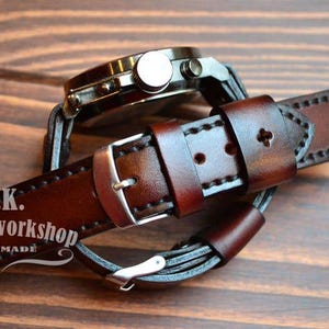 Leather watch band Watch band Men&#39;s leather watch band Watch strap 18mm 20mm 22mm 24mm Gift for him Men&#39;s gifts Father&#39;s gifts Brown strap