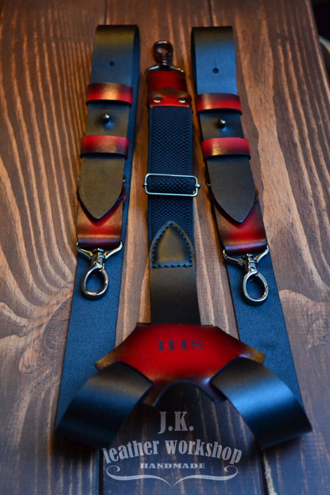 Personalized leather suspenders Leather suspenders with Etsy