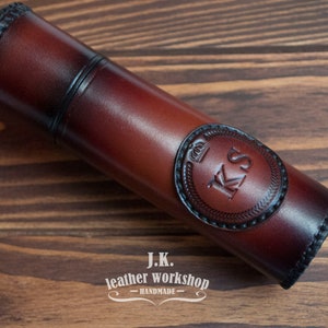 Custom Leather Pencil Case. Personalized Pencil Organizer. Monogrammed Pencil Case. Personalized Leather Case. Custom Leather Case.