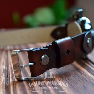 Mens Leather Watch Strap Brown Men&#39;s Watch Strap 24mm 22mm Watch Strap Leather Wristwatch Strap watch band gift for him Christmas gift