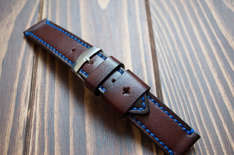 Mens Leather Watch Strap Brown Men's Watch Strap 24mm 22mm Etsy