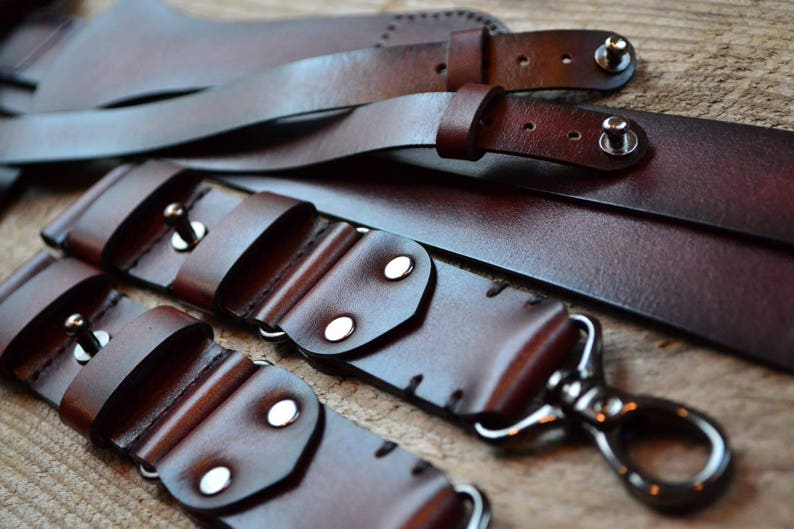 Personalized leather suspenders Mens leather suspenders with | Etsy