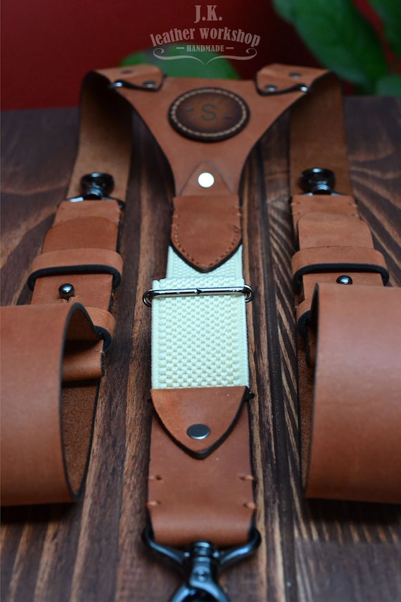 男性用サスペンダー レザー ブラウン 結婚式前撮り UNITED ARROWS