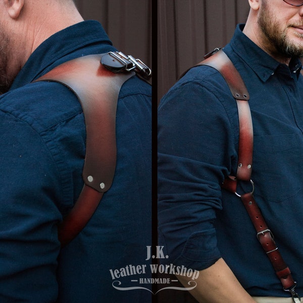 Leather suspenders men. Mens leather suspenders. Brown leather suspenders Wedding suspenders. Gift for men. Grooms gift Groomsmen gifts mens