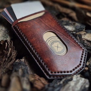 Minimal leather wallet Front Pocket Slim wallet for men Leather cardholder Personalized wallet mens Gif for him Fathers day gift
