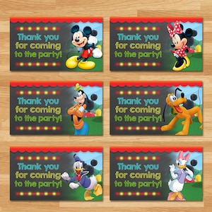 Mickey Mouse Clubhouse Party Tags - Chalkboard - Mickey Mouse Favor Tags - Mickey Mouse Thank You Tags - Mickey Mouse Printables Boy Party