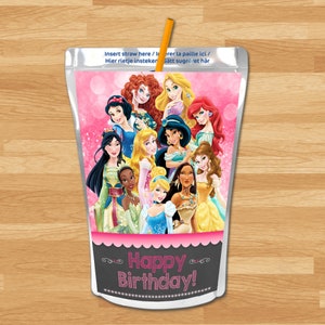 Disney Princess Capri Sun Labels - Disney Princess Drink Label - Princess Capri Sun Label - Princess Printable - Princess Party - 100478