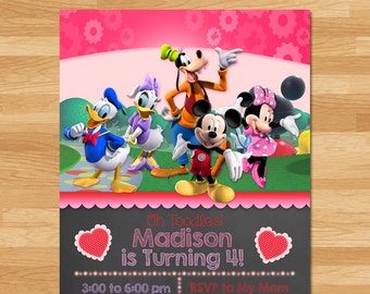 Verrassend Baby Mickey Mouse Baby Shower Uitnodiging schoolbord blauw | Etsy HM-64