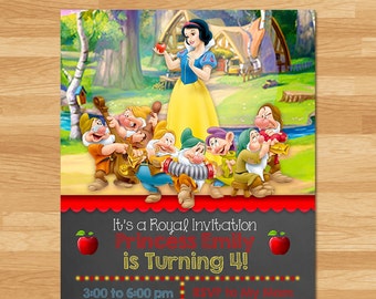 Snow White Invitation - Snow White Invite - Disney Princess Invite - Princess Printables - Snow White Birthday Party Favors - 100443