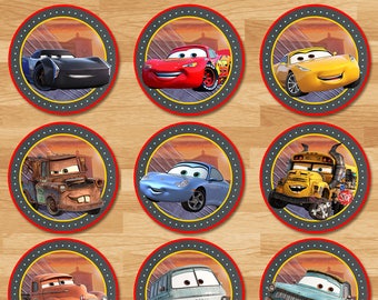 Disney Cars 3 Cupcake Toppers - Chalkboard - Cars 3 Stickers - Cars 3 Toppers - Cars 3 Printables - Cars 3 Party Favors - Cars 3 Birthday