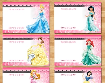 Disney Princess Food Tents - Princess Birthday Food Labels - Princess Birthday Party Buffet Tent - Princess Printable Placecard 100478