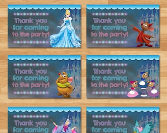 Etiquetas de fiesta de Cenicienta - Pizarra - Etiquetas de agradecimiento de Cenicienta - Favores de princesas de Disney - Imprimibles de fiesta de princesa Cenicienta - 100442