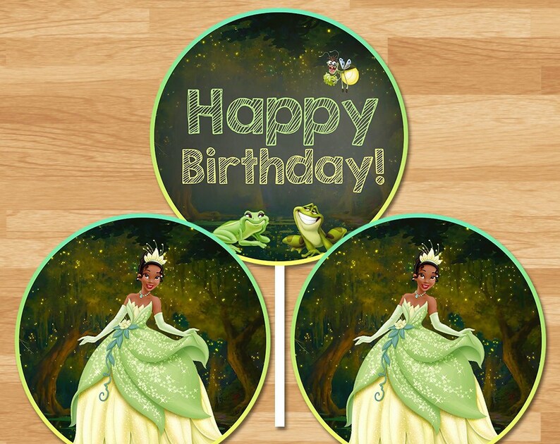 Princess and the Frog Centerpiece Chalkboard Frog Princess Party Centerpiece Princess Tiana Party Princess Party Printable