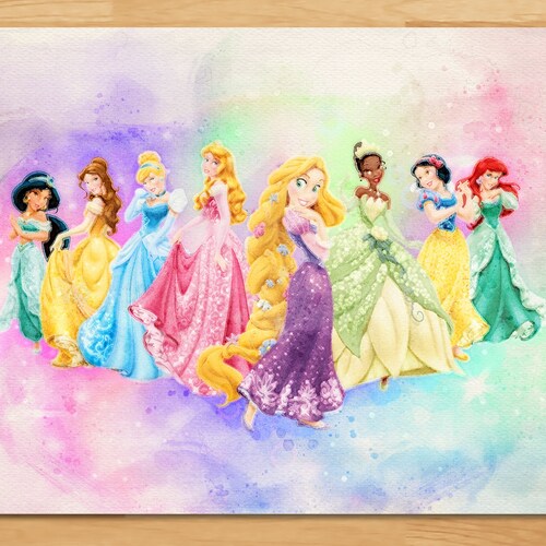 Disney Princesses Colorful Watercolor By Mihaela Pater Disney Princesses Colorful Watercolor By Mihaela Pater