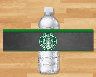 Starbucks Drink Labels - Starbucks Birthday Party Water Bottle Labels - Starbucks Party Printables - Coffee Cafe Birthday Party - 101069