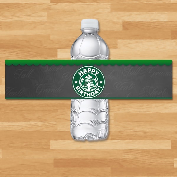 Starbucks Drink Labels - Starbucks Birthday Party Water Bottle Labels - Starbucks Party Printables - Coffee Cafe Birthday Party - 101069