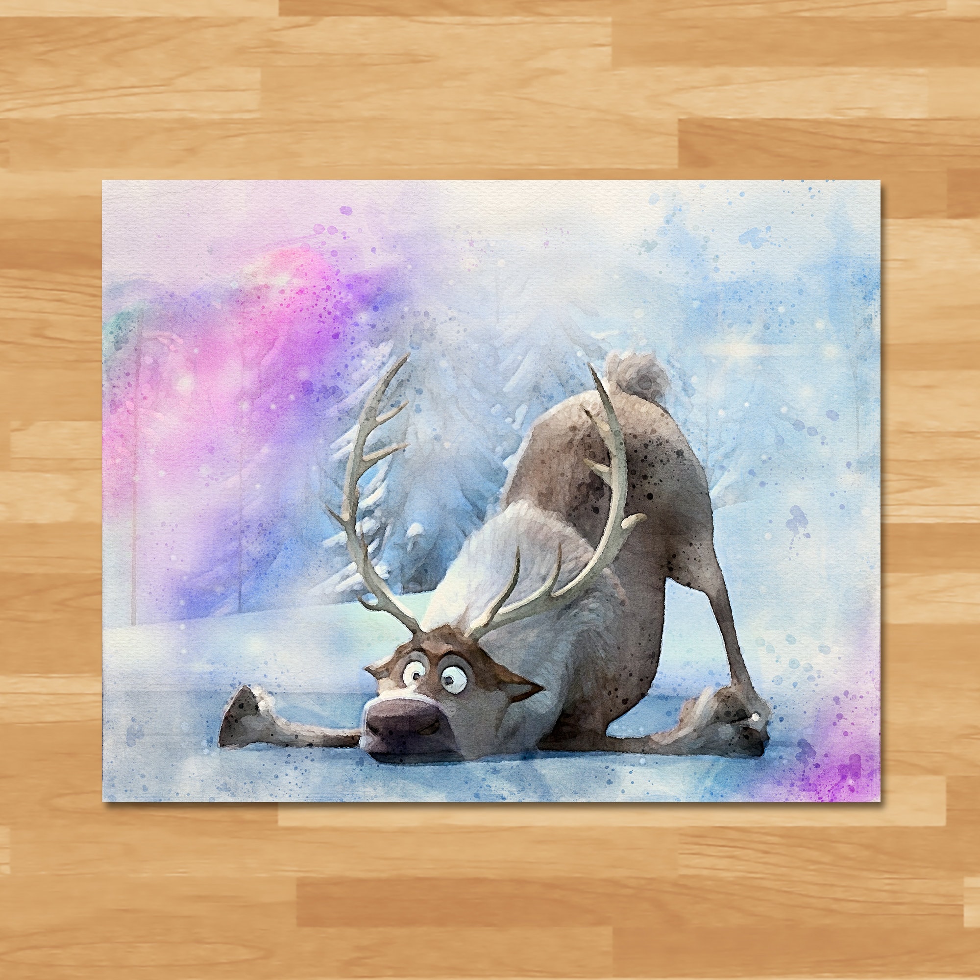 Frozen Sven Watercolor Painting Printable Instant Download Frozen Home  Decor Sven Reindeer Frozen 2 Birthday Party Printables 101021 