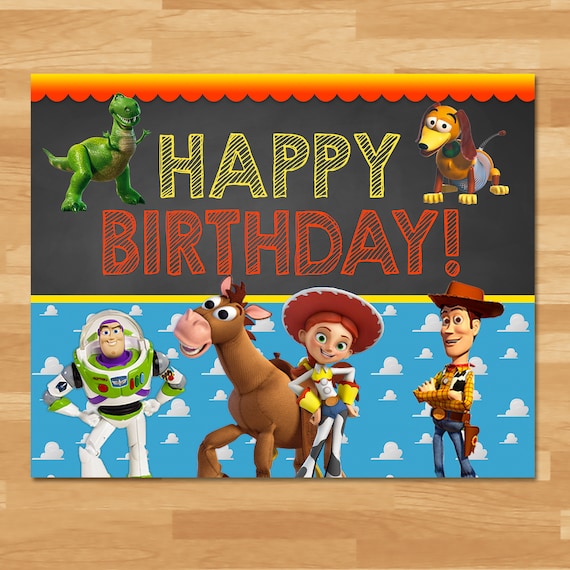 Cartel de feliz cumpleaños de Toy Story, decoración de fiesta de cumpleaños  con tema de Toy Story -  México