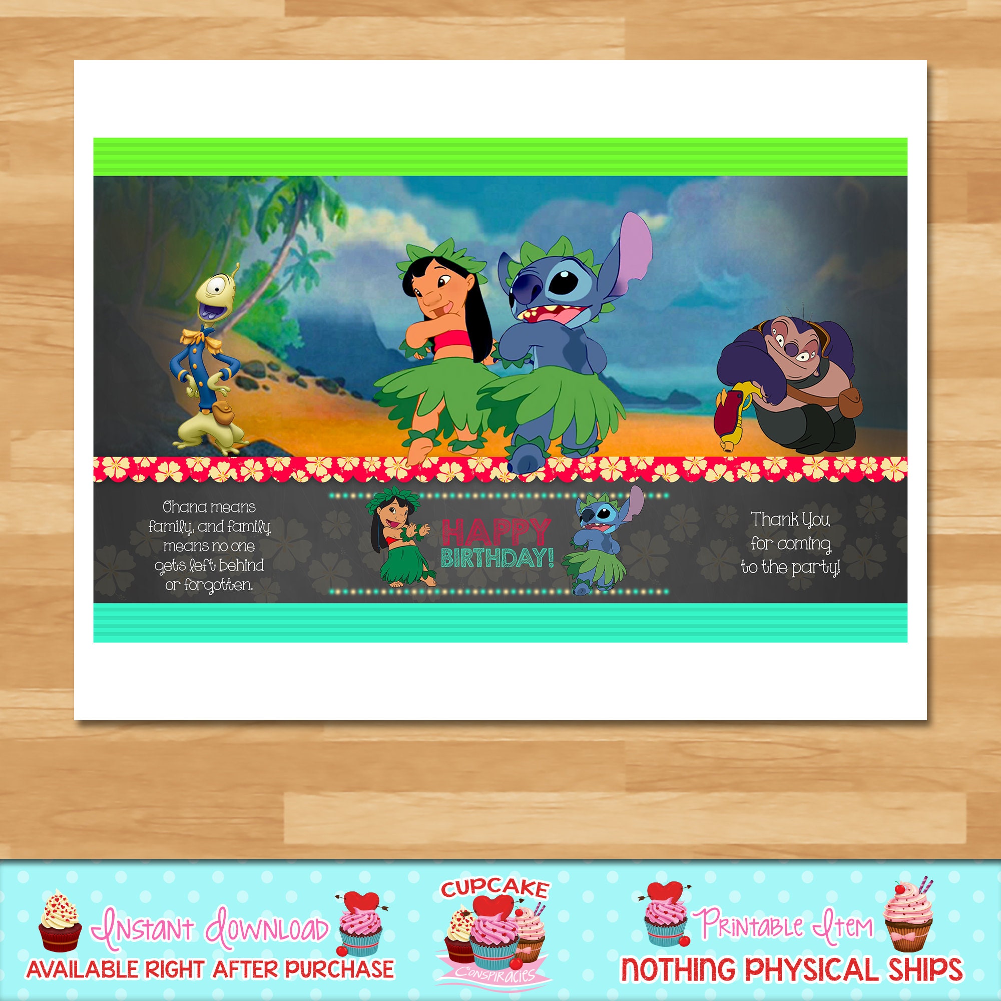 Lilo and Stitch Candy Bar Wrapper Lilo and Stitch Chocolate Bar