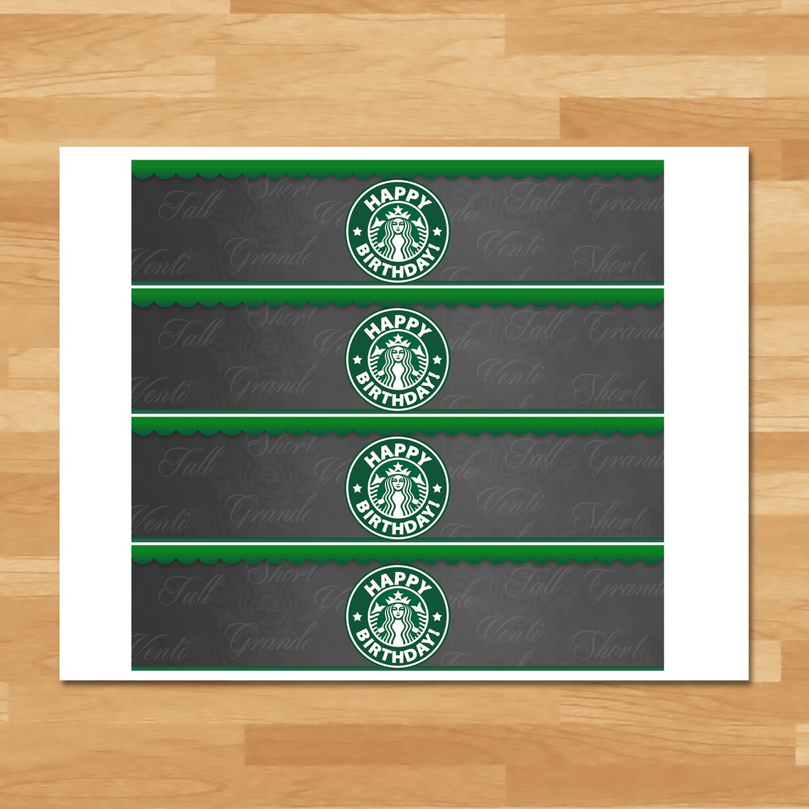 Starbucks Drink Labels Starbucks Birthday Party Water Bottle Etsy