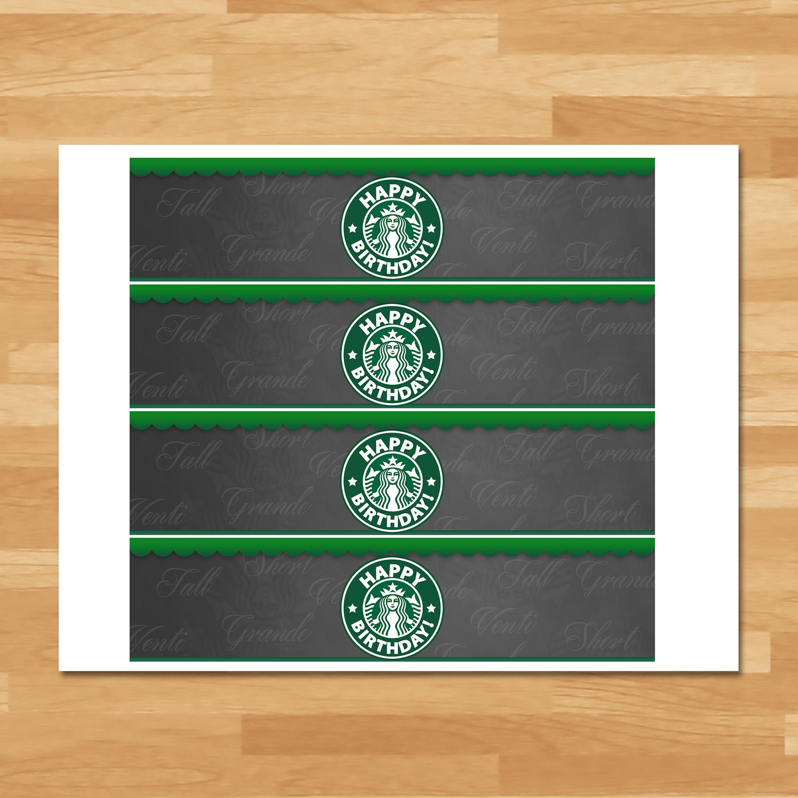 Starbucks Drink Labels Starbucks Birthday Party Water Bottle Etsy
