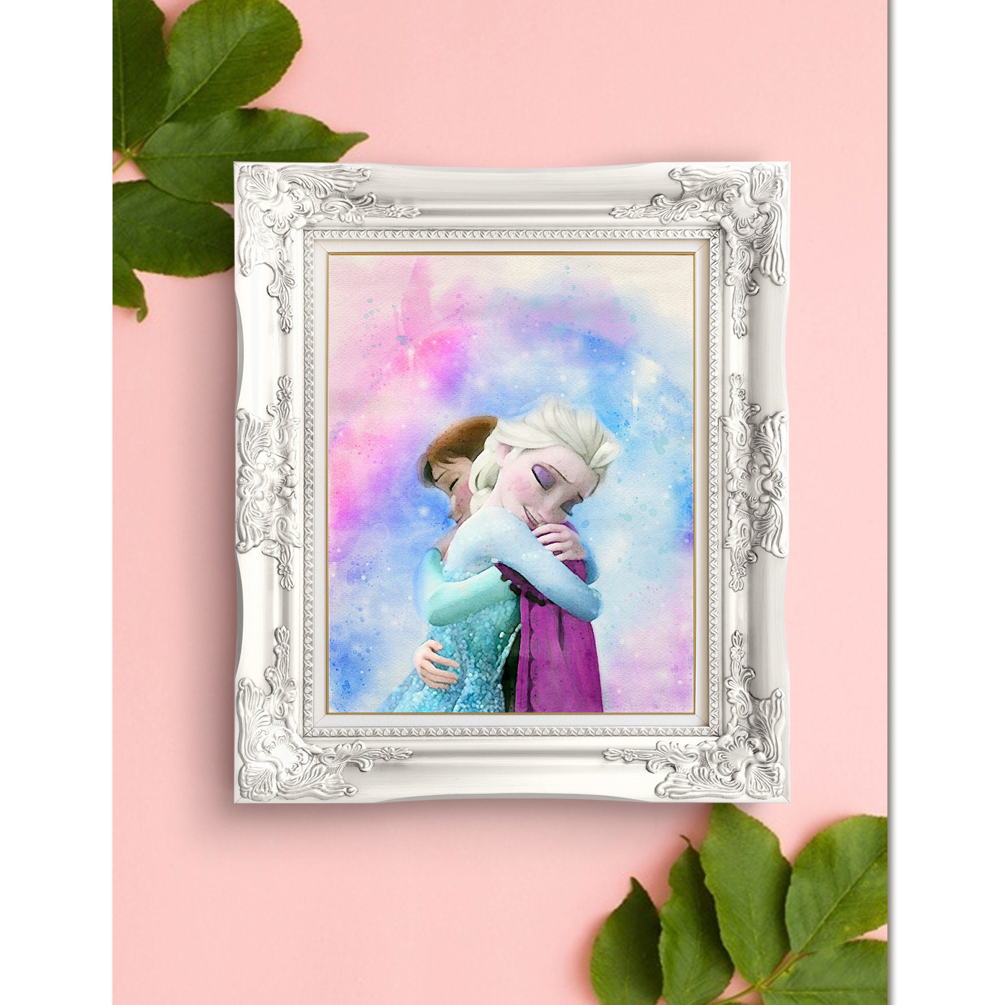 Frozen 2 Sisters Instant Anna Watercolor Home Download Princess 2 Painting Party Etsy Decor Norway Printables - 101021 Elsa Birthday Hug Frozen