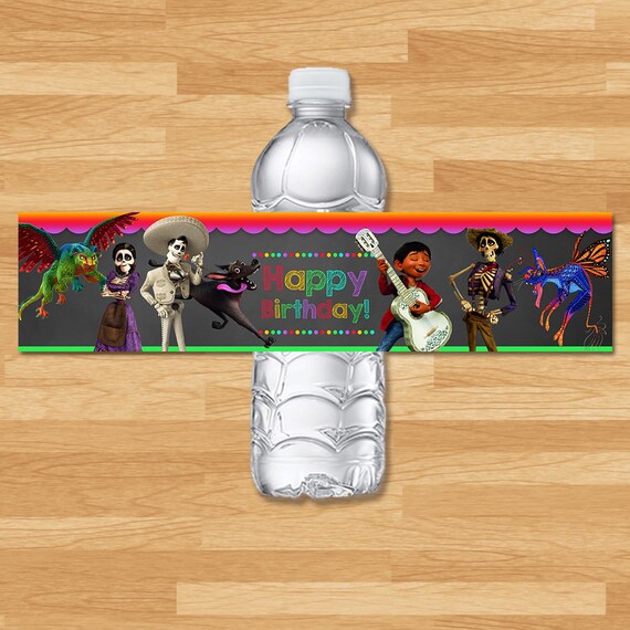 Coco Drink Label Chalkboard Coco Water Bottle Wrap Etsy
