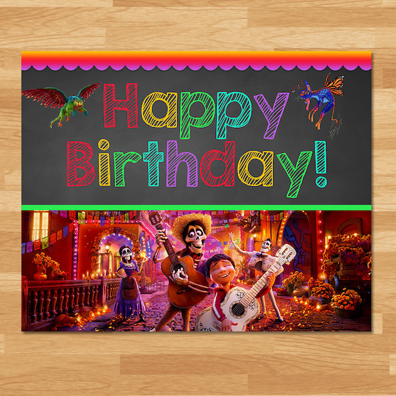 Coco Birthday Sign - Chalkboard - Coco Happy Birthday Sign - Disney Coco  Movie - Coco Party Sign - Coco Birthday Party Printables 100768