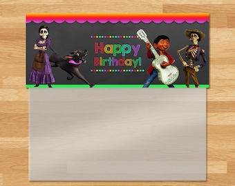 Coco Candy Bag Topper - Chalkboard - Coco  Ziptop Topper - Disney Coco Movie - Coco Favor Bag Topper - Coco Birthday Party Printables 100768